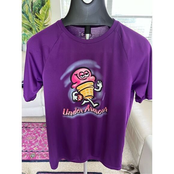 Under Armour T-Shirt Boys YXL Purple - Picture 1 of 6